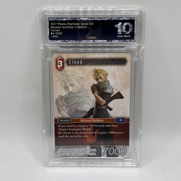 Cloud - 3-008C - Opus III Final Fantasy TCG NM FFTCG Graded 10 Gem Mint Card - Picture 1 of 2